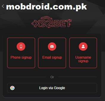 X92.BET Game APK Rigester.